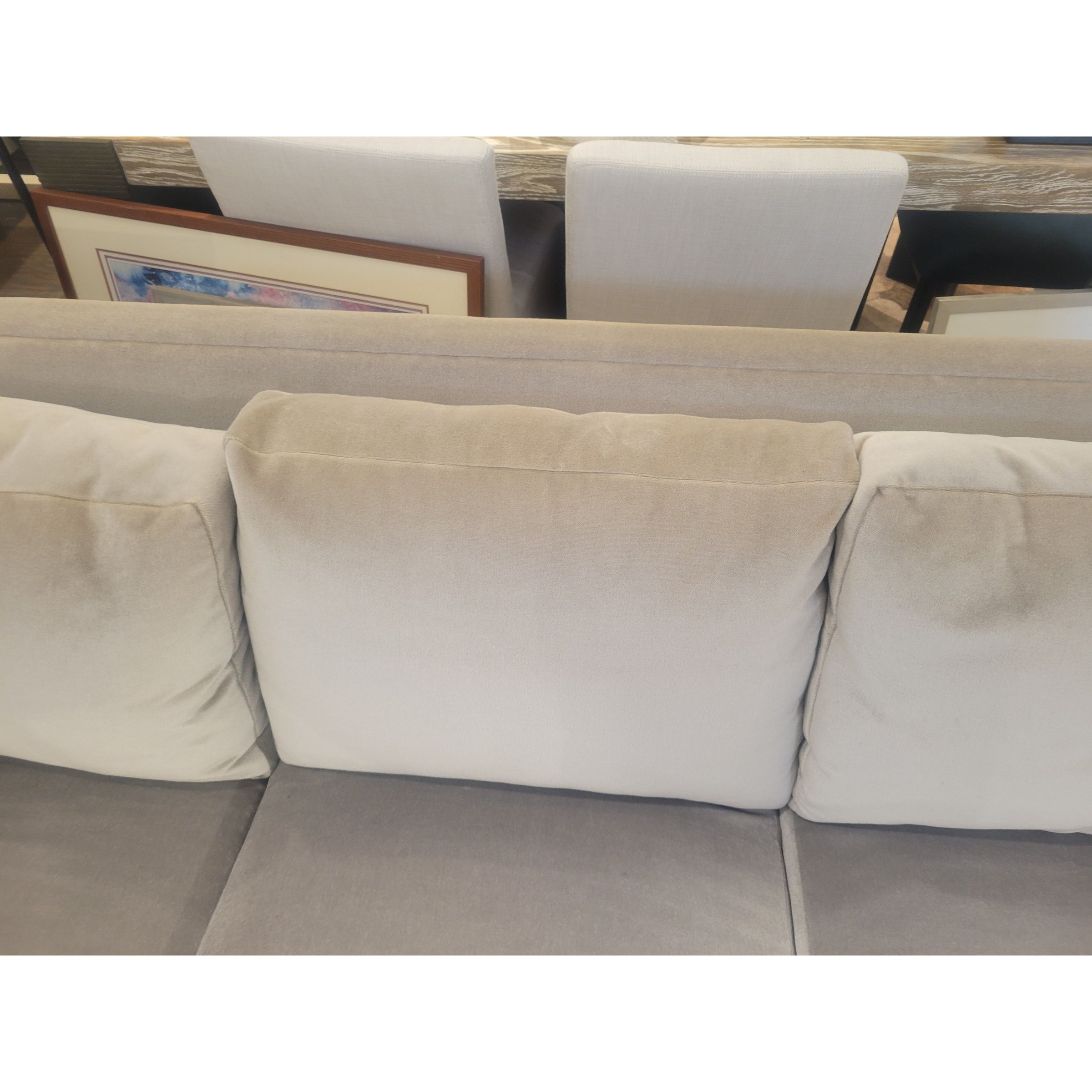 Queen-Sized Beige Mohair Sleeper Sofa by Avery Boardman (AS IS) - colletteconsignment.com