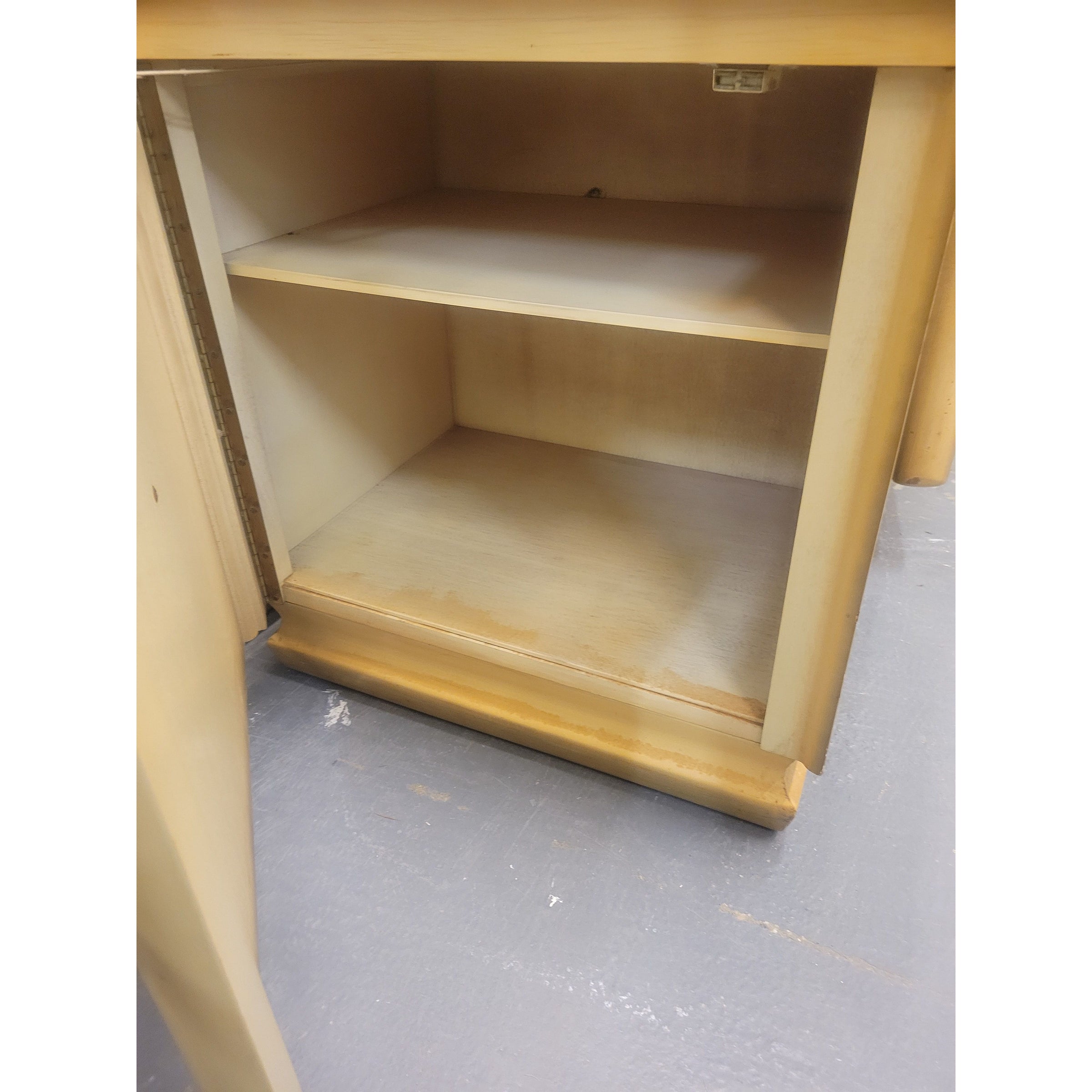 PAIR of Custom 1960s Pine Nightstands w/ Brass Pulls - colletteconsignment.com