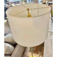 Glass Rod Brass Floor Lamp w/ White Shade