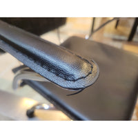 Faux Black Leather & Steel Rolling Swivel Desk Chair