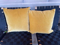 PAIR of Mustard Yellow Square Pillows