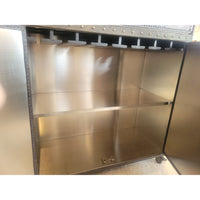 Vintage Black Leather & Steel 'Mayfair' Steamer Trunk Rolling Bar by RH - colletteconsignment.com