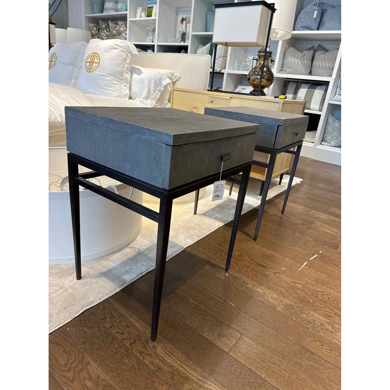 Mitchell Gold + Bob Williams Pair of Gray Shagreen Nightstands