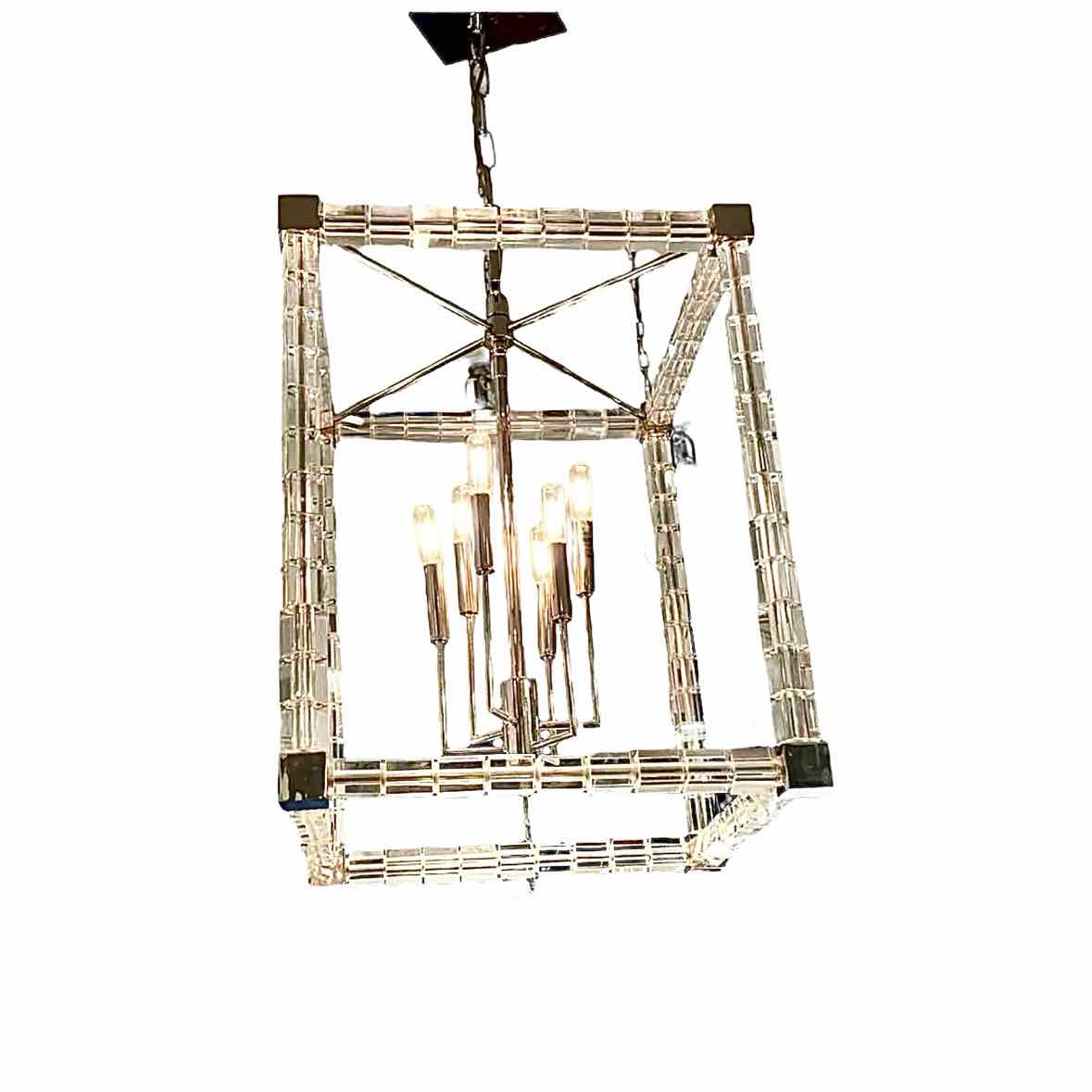 Lucite Lantern Chandelier - colletteconsignment.com