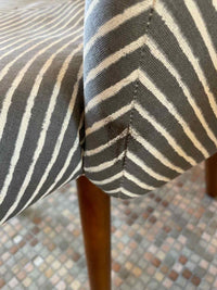PAIR of Striped Swivel Chairs w/ Wood Legs (AS IS)