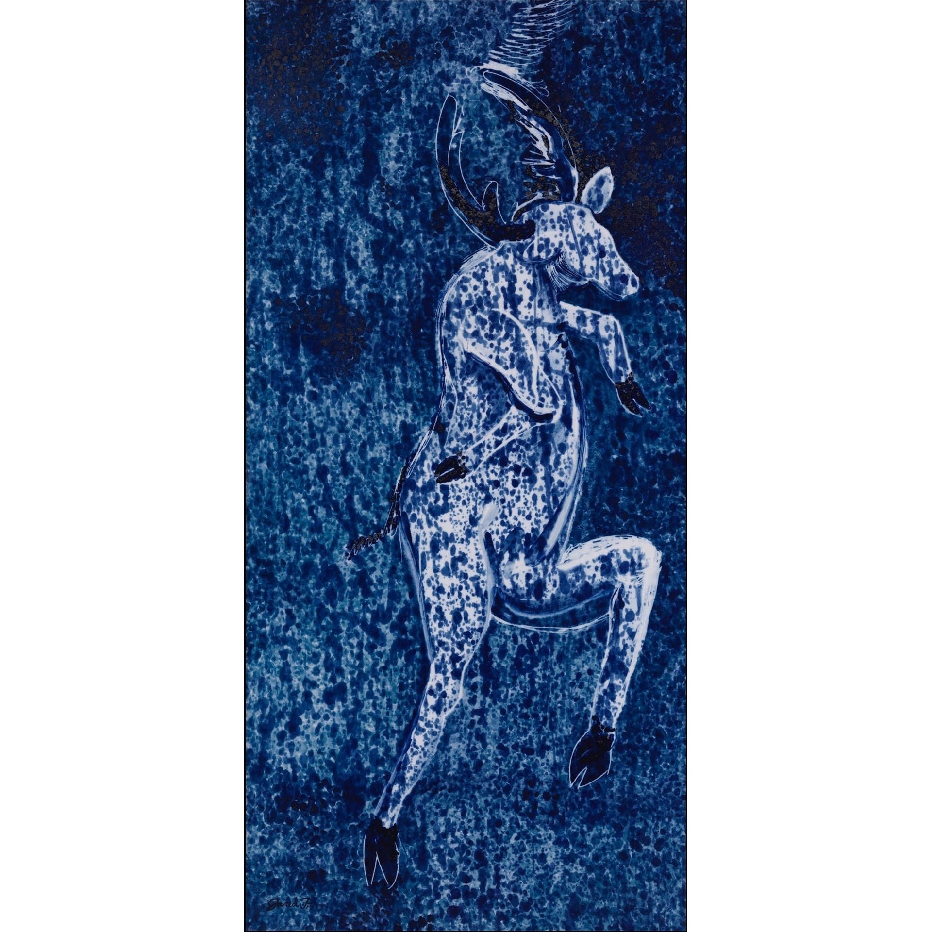 "Dancing Deer, 2014" by Jared Fitzgerald - Porcelain Panel, Jingdezhen