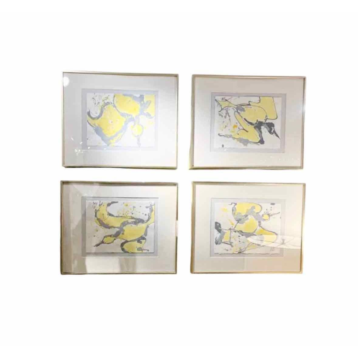 Yellow Bird in Flight painting - colletteconsignment.com
