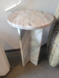Round White Marble Side Table