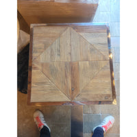 Reclaimed Wood & Chrome Open Cube Side Table