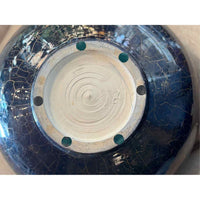 Rare Vintage Brown & Gold Leaf Glass Vase