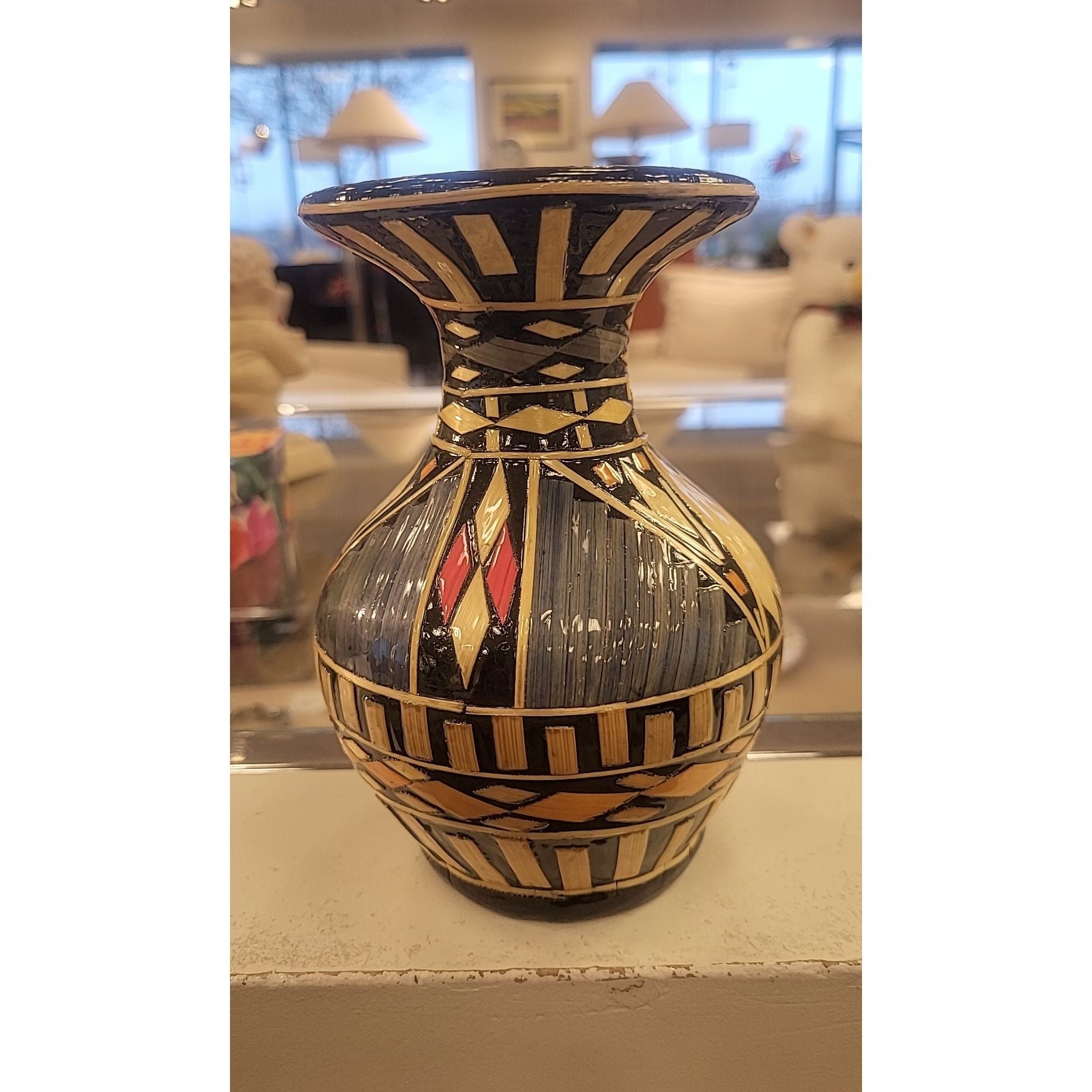 Moroccan Glazed Ceramic Vase