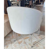 Set of 4 Bel Air Dining Chairs in Off-White Suede w/ Lucite Legs