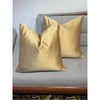 Pair of Gold Taffeta Silk Square Pillows