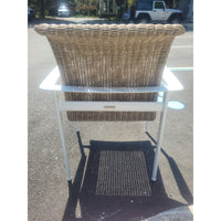 SET of 4 Flight Woven Wicker & Aluminum Dining Chairs by Brown Jordan (AS IS)