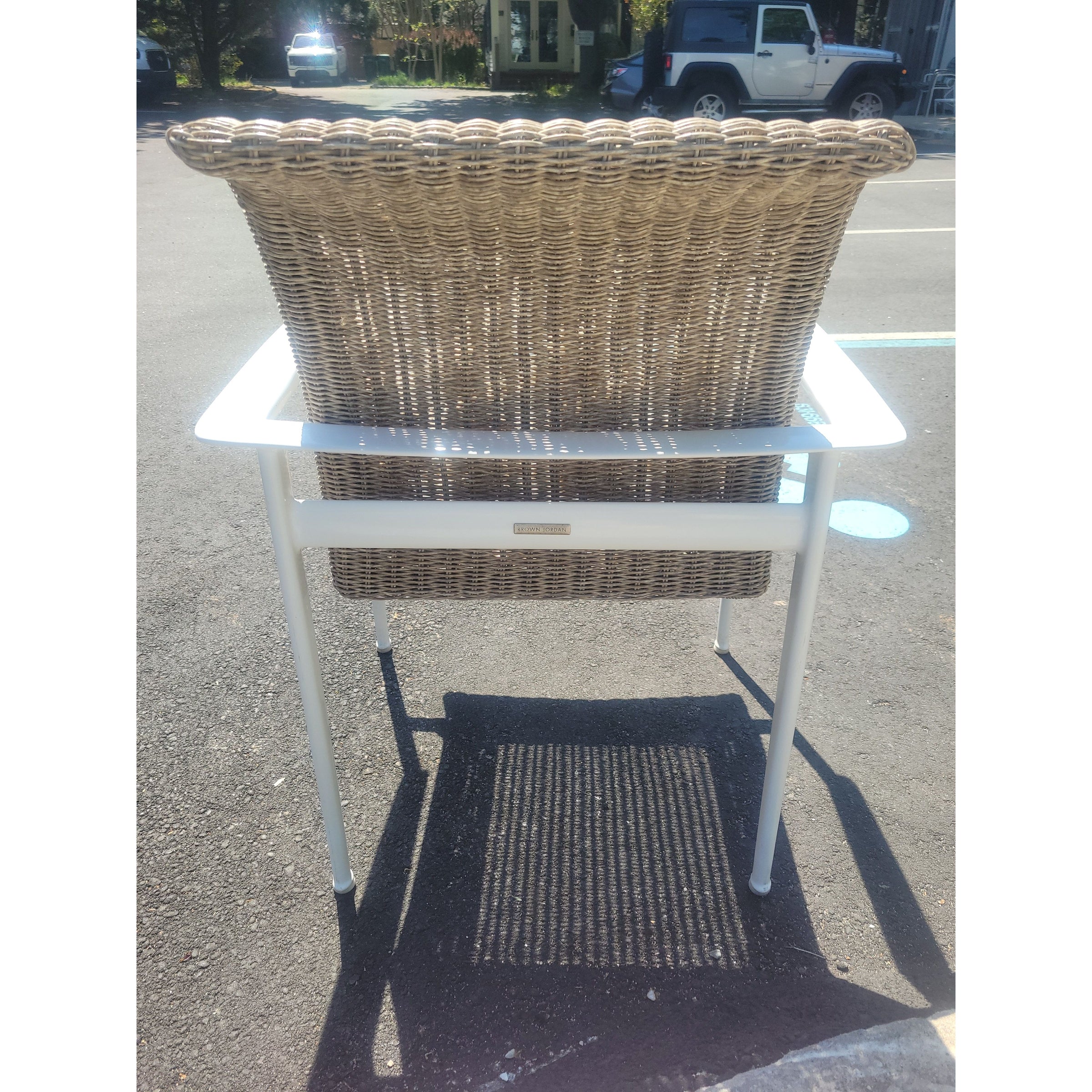 SET of 4 Flight Woven Wicker & Aluminum Dining Chairs by Brown Jordan (AS IS)