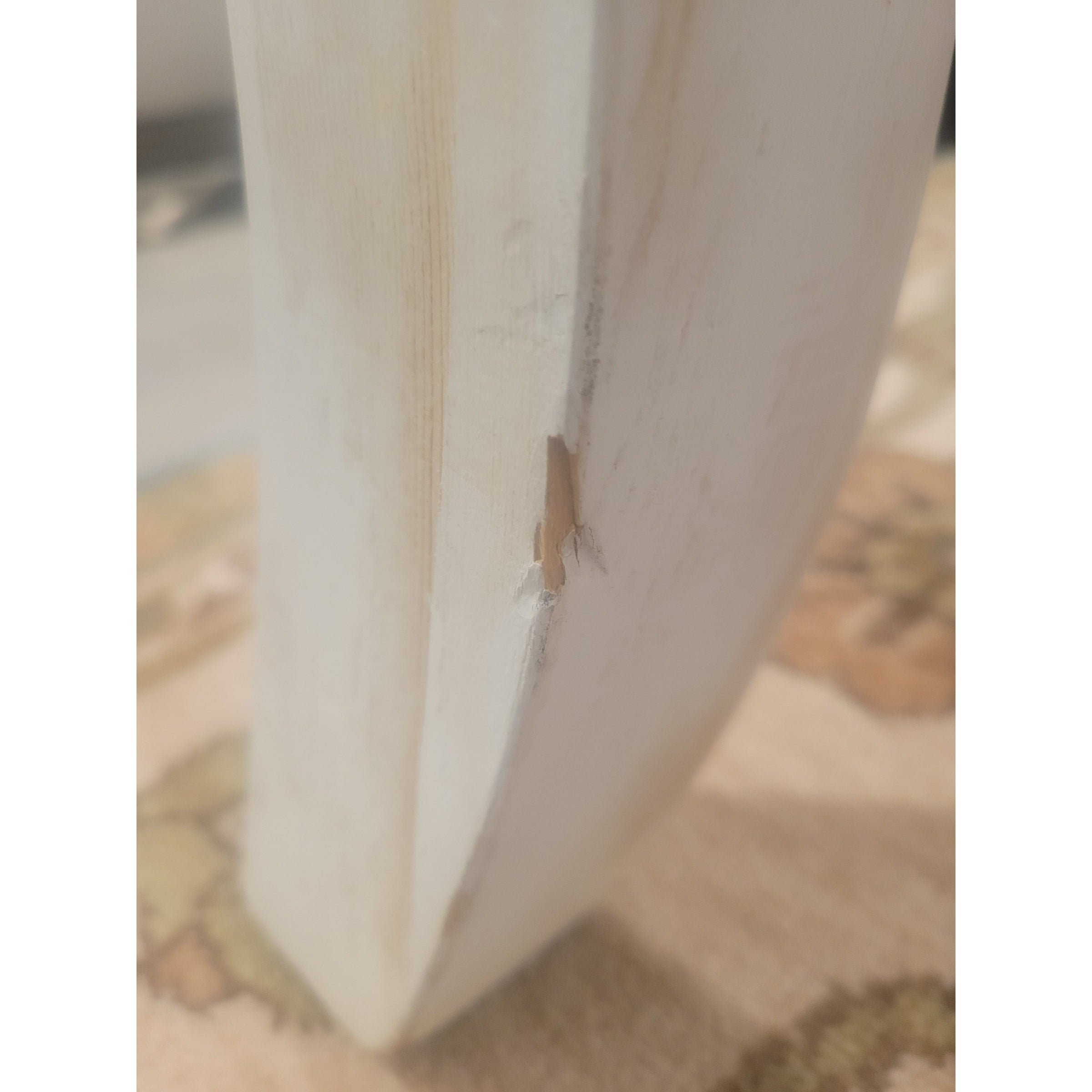 Queen Anne Style White Wash Wood Side Table