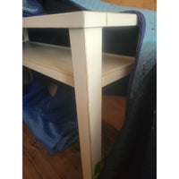 Off-White Wood Vitrine Console Table - AS IS