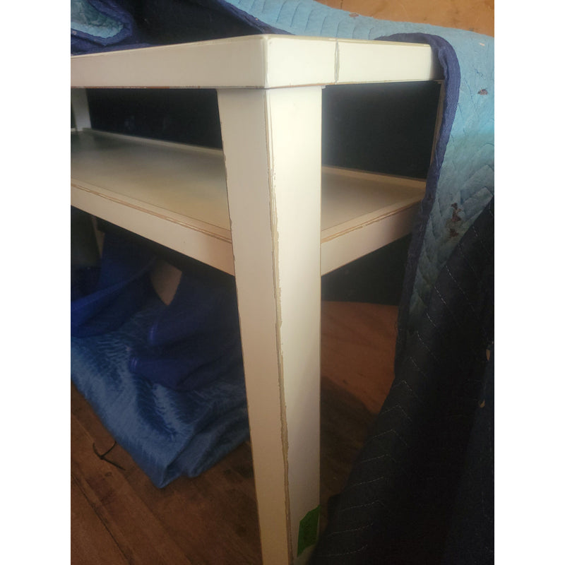Off-White Wood Vitrine Console Table - AS IS