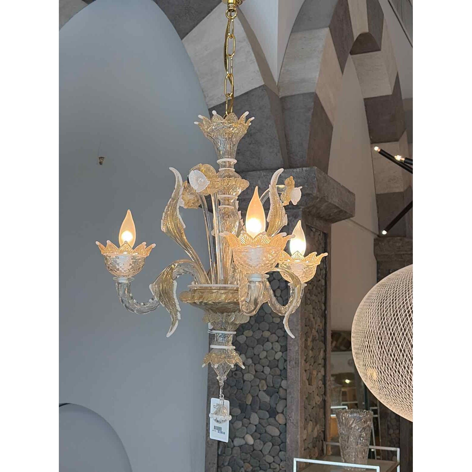 Italian Murano (signed) Chandelier - colletteconsignment.com