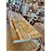 Custom Multicolor Reclaimed Wood with/ Epoxy Gloss Finish Dining Table