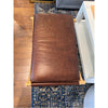 Brown Saddle Leather X Frame Walnut Bench