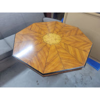4-ft Octagonal Burlwood Inlay Entry Table