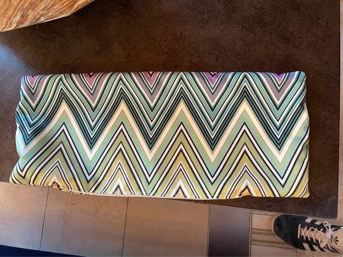 Green Chevron Missoni Style Lumbar Pillow Case