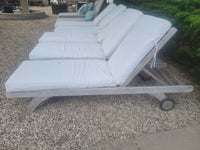 Capri Teak Chaise Lounge w/ Wheels & Cushion by Barlow Tyrie
