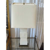 PAIR of Shagreen & Brass Trim Table Lamps w/ Linen Shades by Kessler
