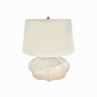 Rana Collection Matte Beige Ceramic Table Lamp by Visual Comfort w/ Shade