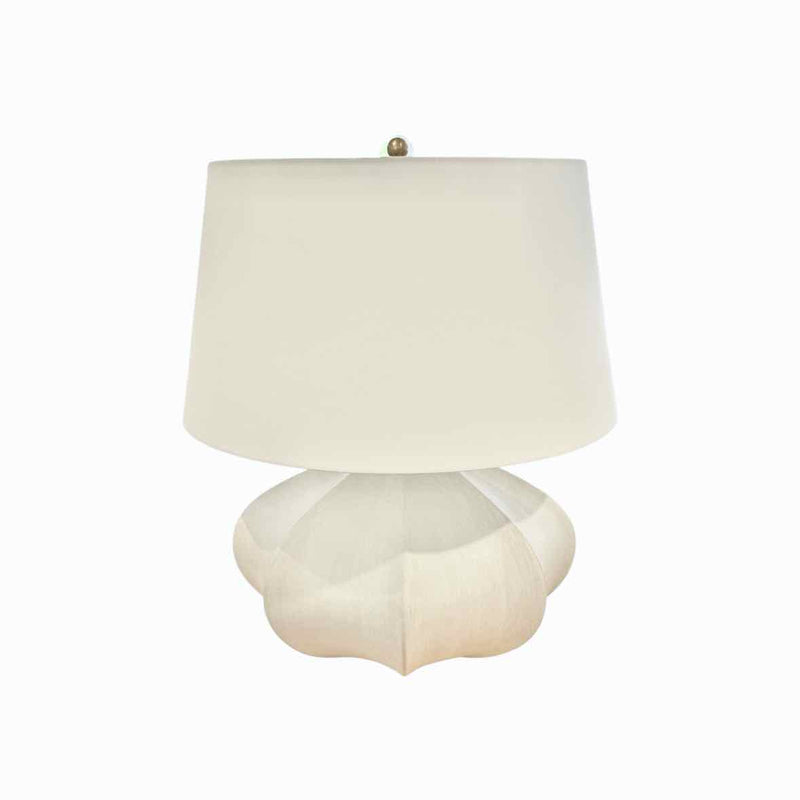 Rana Collection Matte Beige Ceramic Table Lamp by Visual Comfort w/ Shade