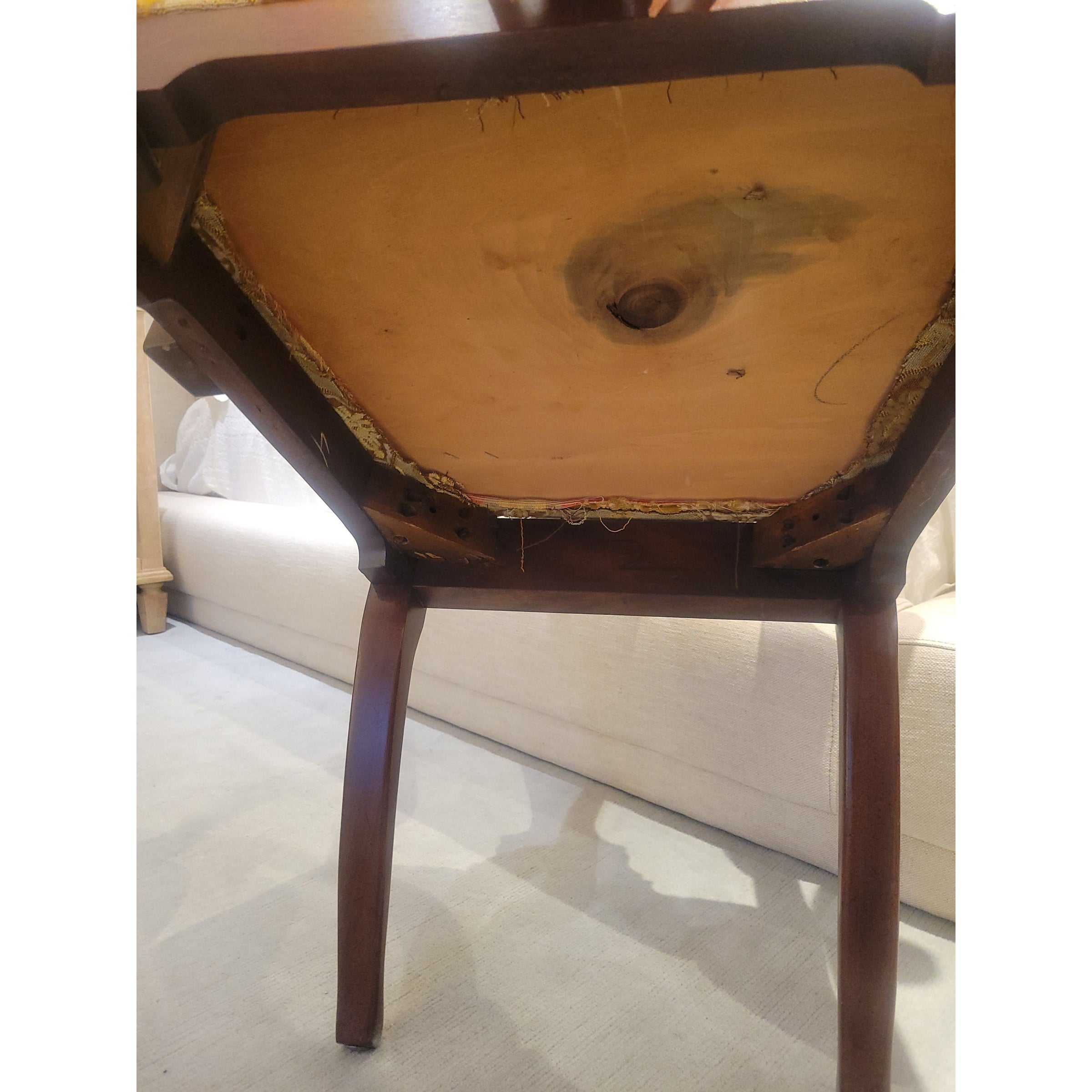 PAIR of Antique Mahogany Queen Anne Chairs w/ Upholstered Seats