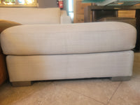 9-ft Belgian Linen Classic Slope Sofa w/ Ottoman by RH