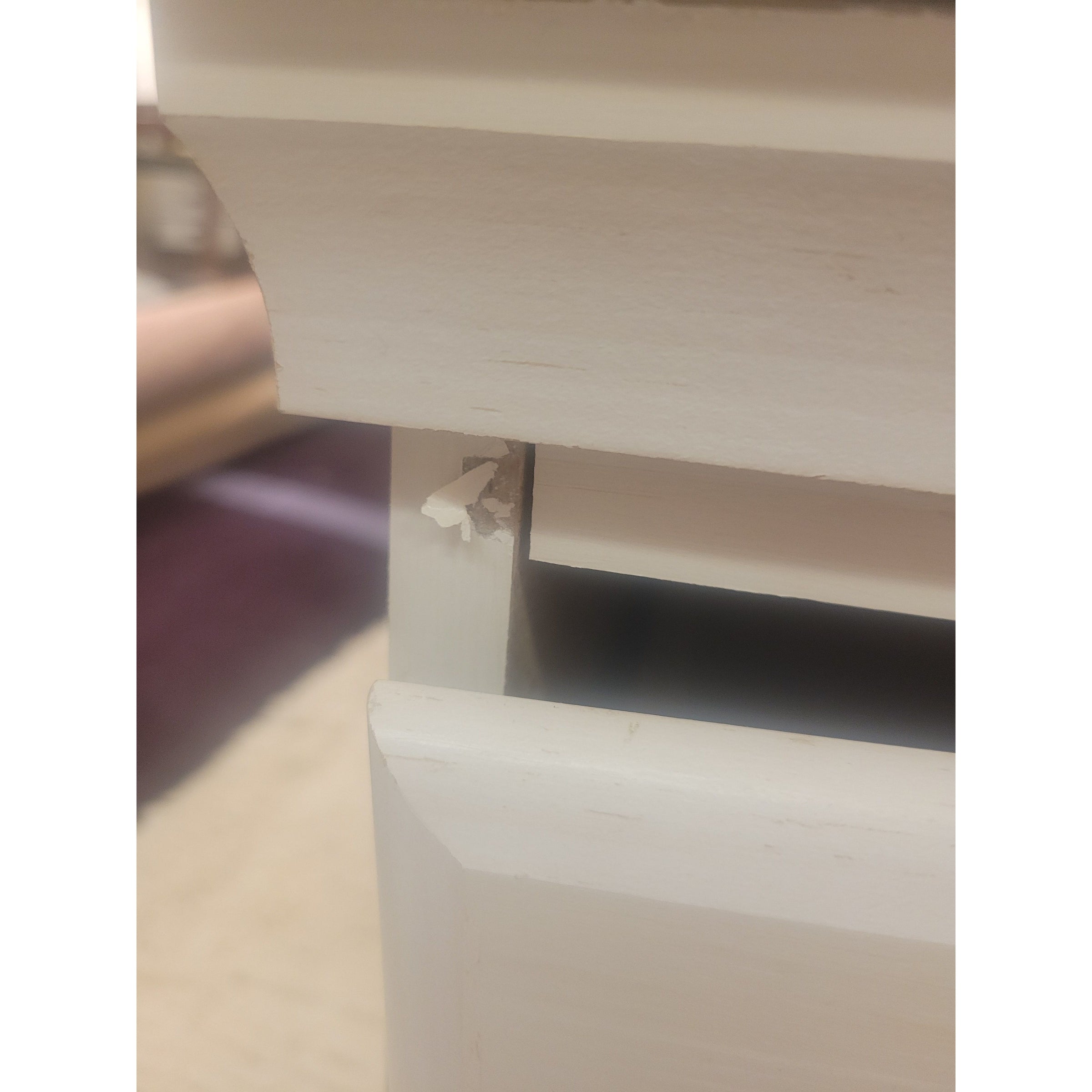 PAIR of White Wash Wood 2-Drawer Night Stands w/ Ceramic Knobs (AS IS)