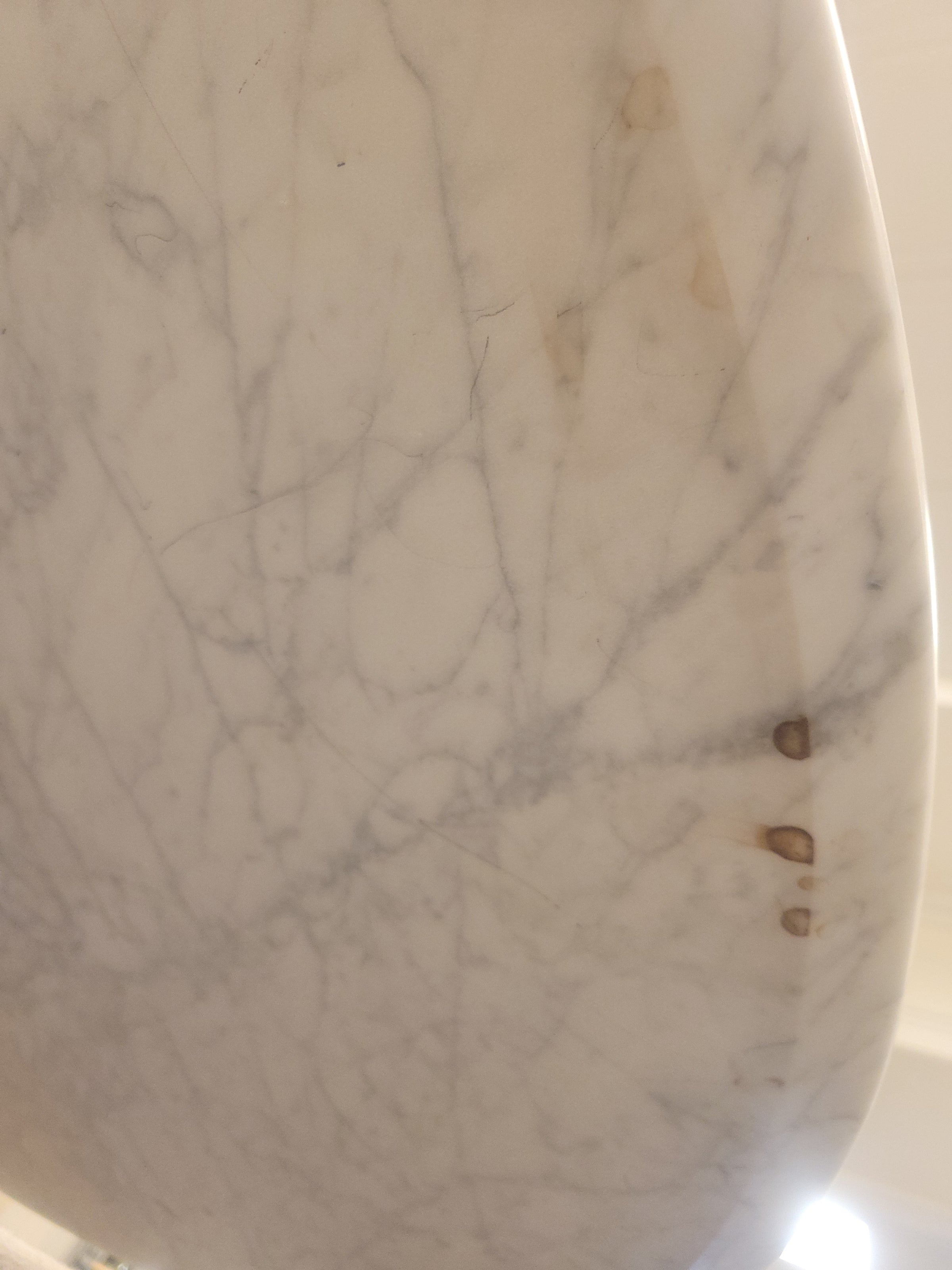 Saarinen Style White Marble Top Dining Table (AS IS)