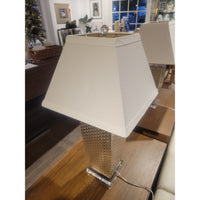 PAIR of Honeycomb Poly Table Lamps w/ Shades