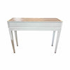 Custom Bleached Maple Console Table w/ Drawer & Shagreen Leather Top - AS IS