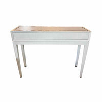 Custom Bleached Maple Console Table w/ Drawer & Shagreen Leather Top - AS IS