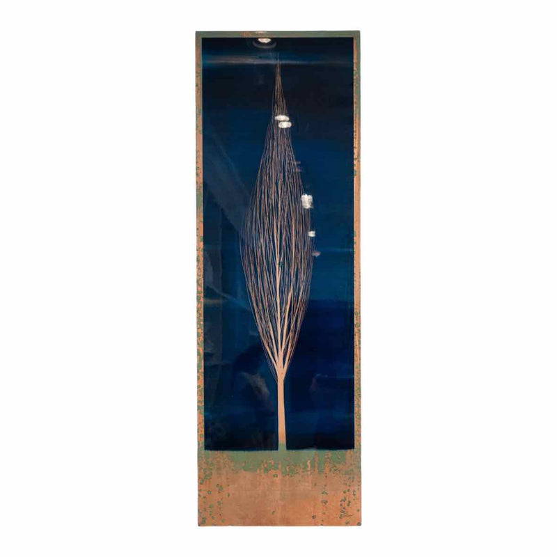 'Solitudes' 2007 L.E. Navy Metallic Paper Print in Acrylic by Hamilton Aguiar - colletteconsignment.com