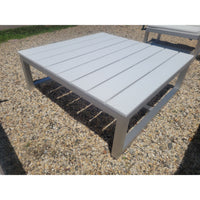 Aluminum Square Coffee Table w/ White Slat Top by Gandia Blasco