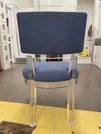 Blue Upholstered Side Chair on Lucite Base (AS IS)