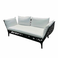 'Reverie' Black Wicker & Aluminum Sofa by Walters Outdoor