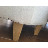 Upholstered Nailhead Settee by RH (AS IS) - colletteconsignment.com