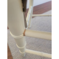 SET of 8 Bulgarian Faux Bamboo Dining Chairs w/ Tan Cushions - AS IS