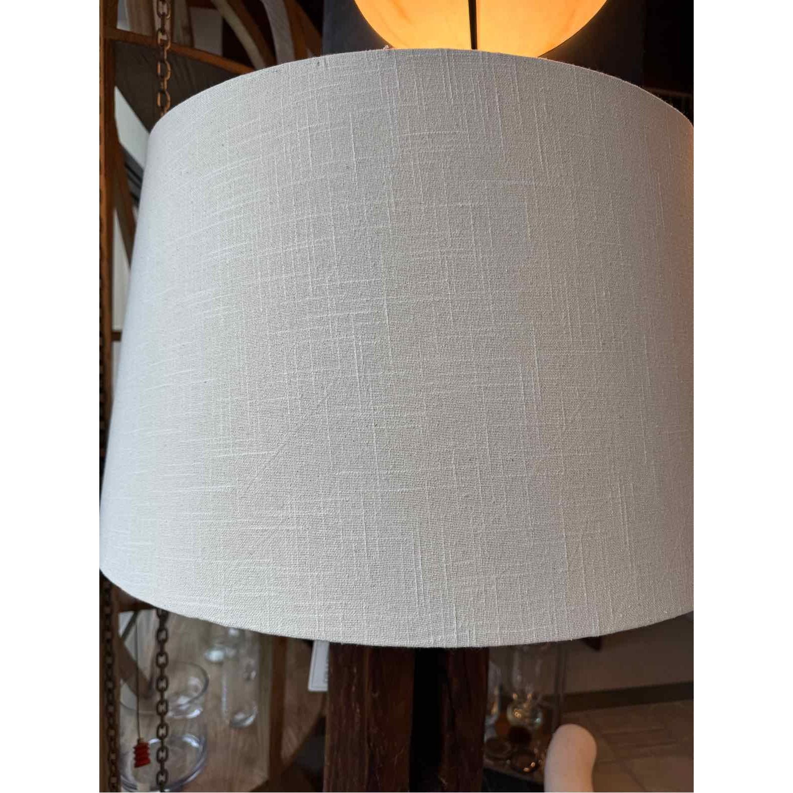 9252KGX5 - Carina Wood Floor Lamp w/ Off-White Lamp Shade