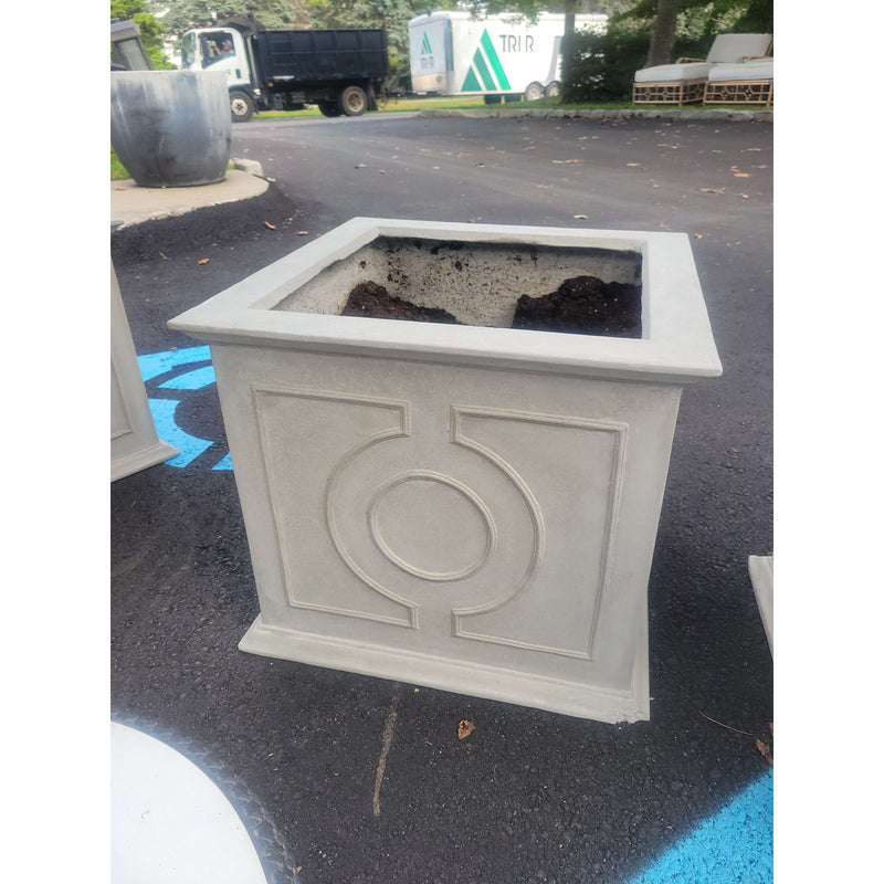 'Odera' Square Reconstituted Stone Planter by Made Goods - AS IS