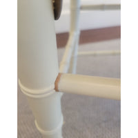 SET of 8 Bulgarian Faux Bamboo Dining Chairs w/ Tan Cushions - AS IS