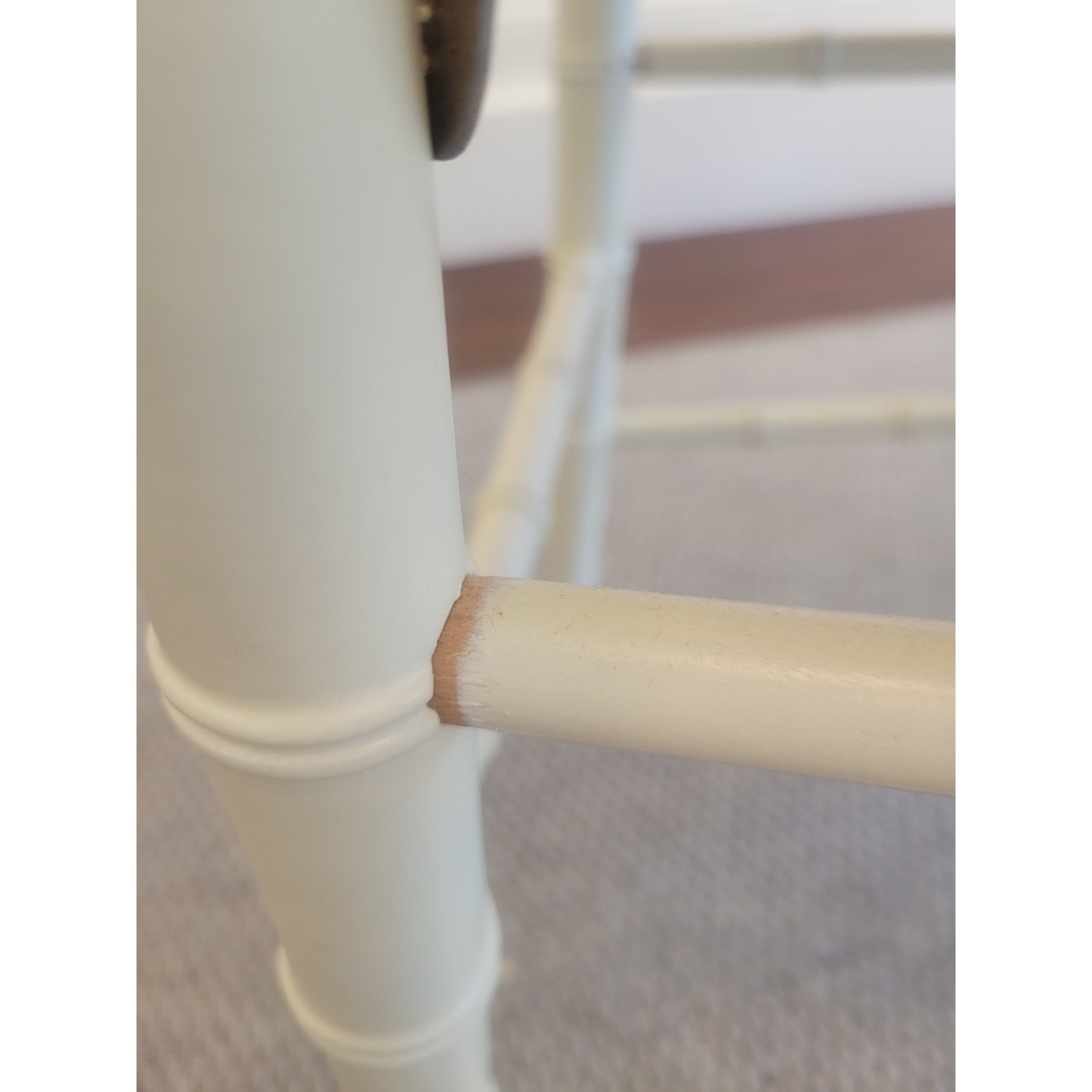 SET of 8 Bulgarian Faux Bamboo Dining Chairs w/ Tan Cushions - AS IS