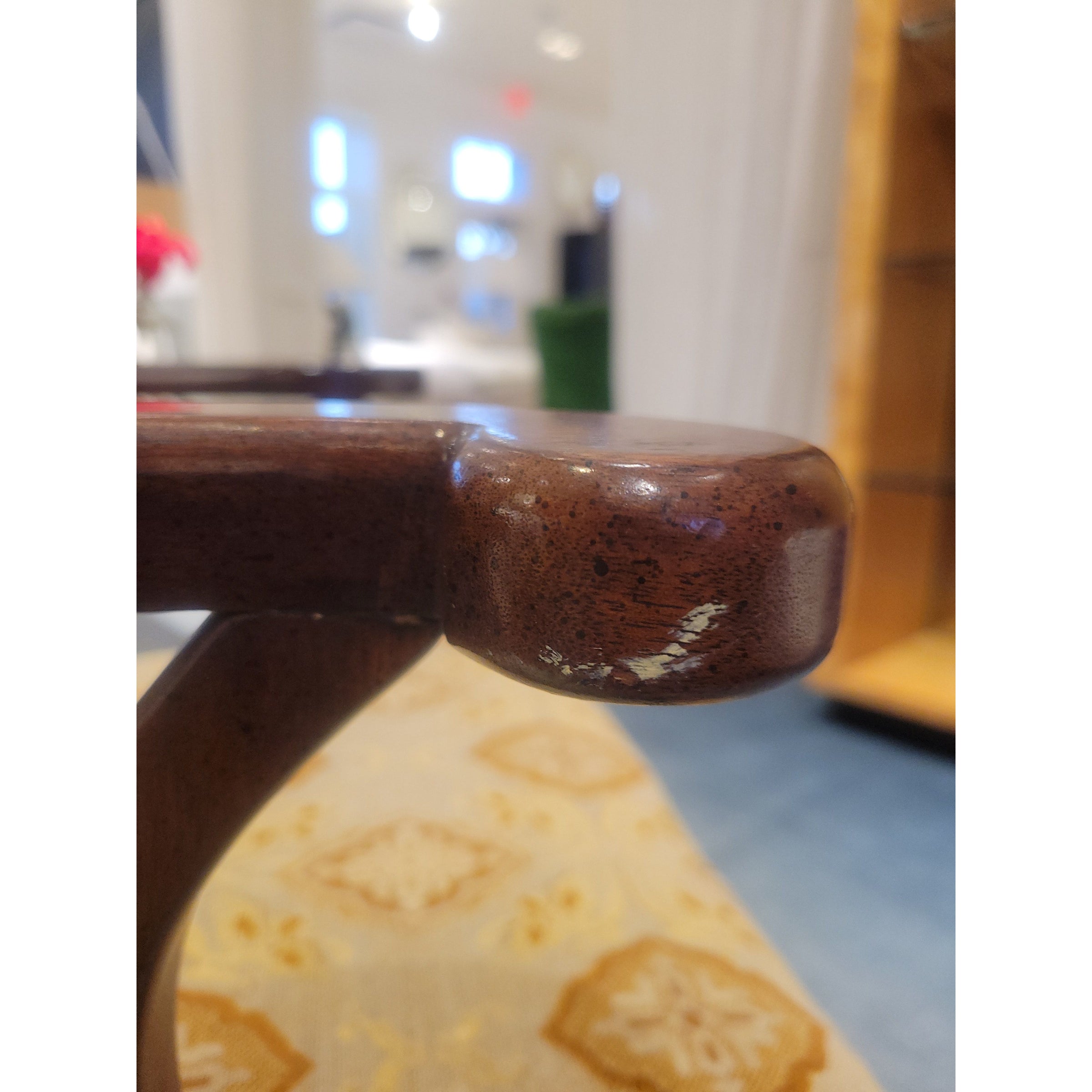 PAIR of Antique Mahogany Queen Anne Chairs w/ Upholstered Seats