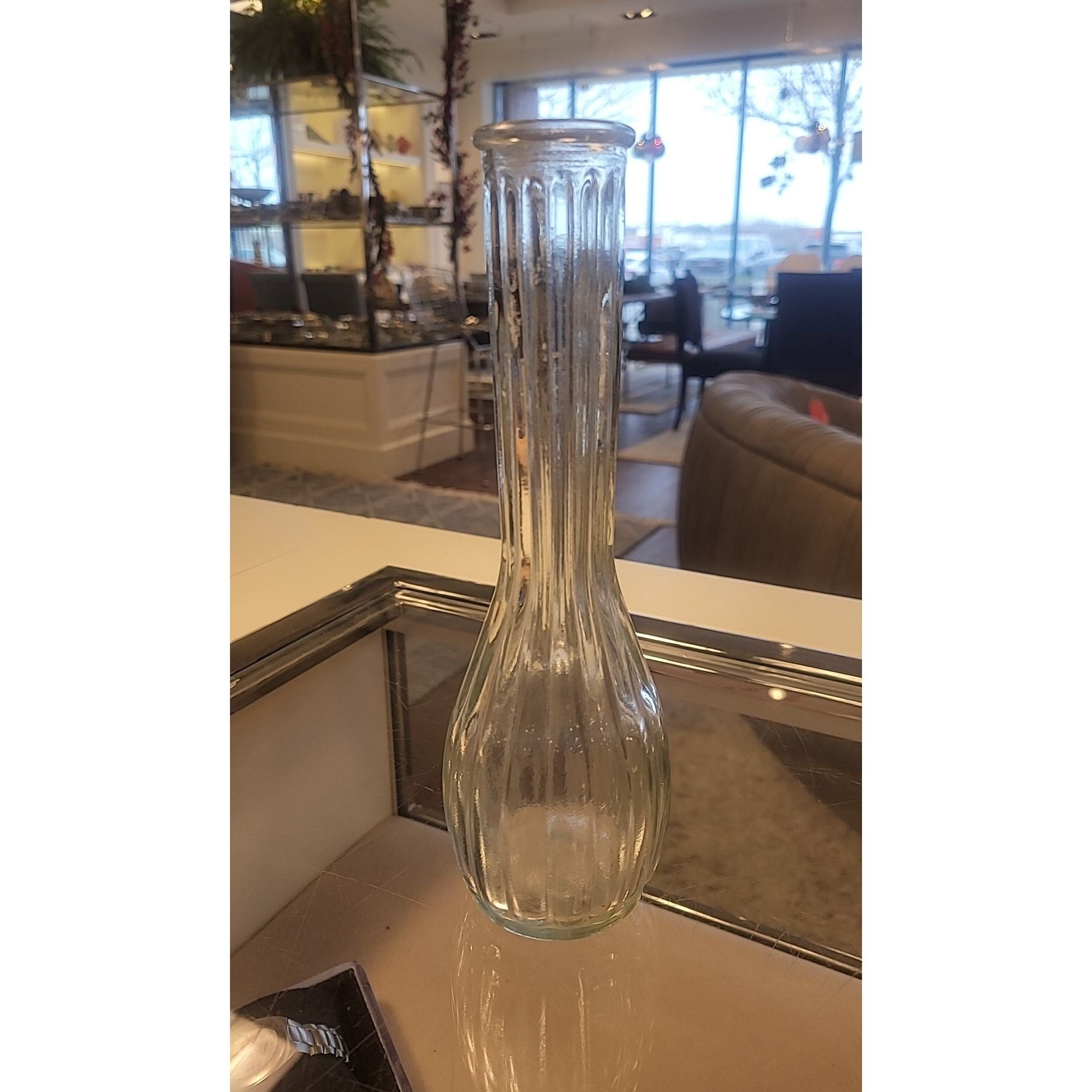 Fluted Glass Bud Vase
